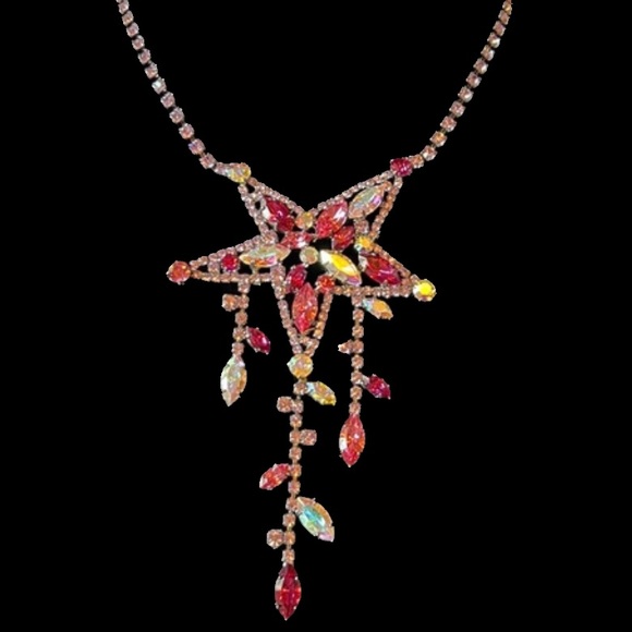 🔸NICKY BUTLER Limited Edition Multi Crystal Shooting Star Statement Necklace - Picture 11 of 12